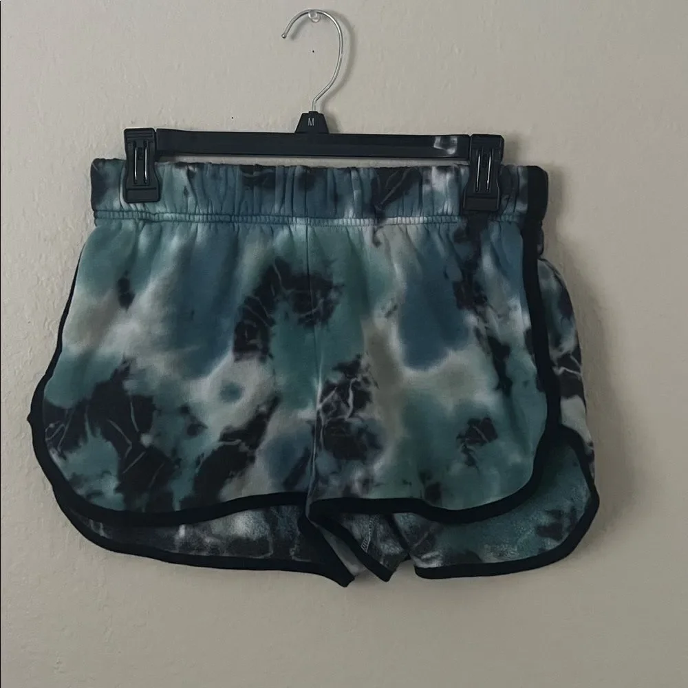 Victoria Secret Pink Blue/Black Varsity Tie Dye Shorts in Size M